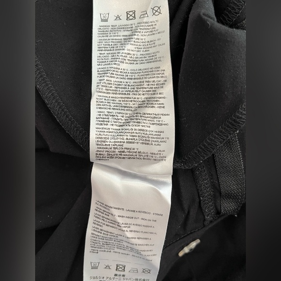 Armani Exchange Black Faux Leather Waist Band Padding Detail Button Zipper Pants - Picture 12 of 12